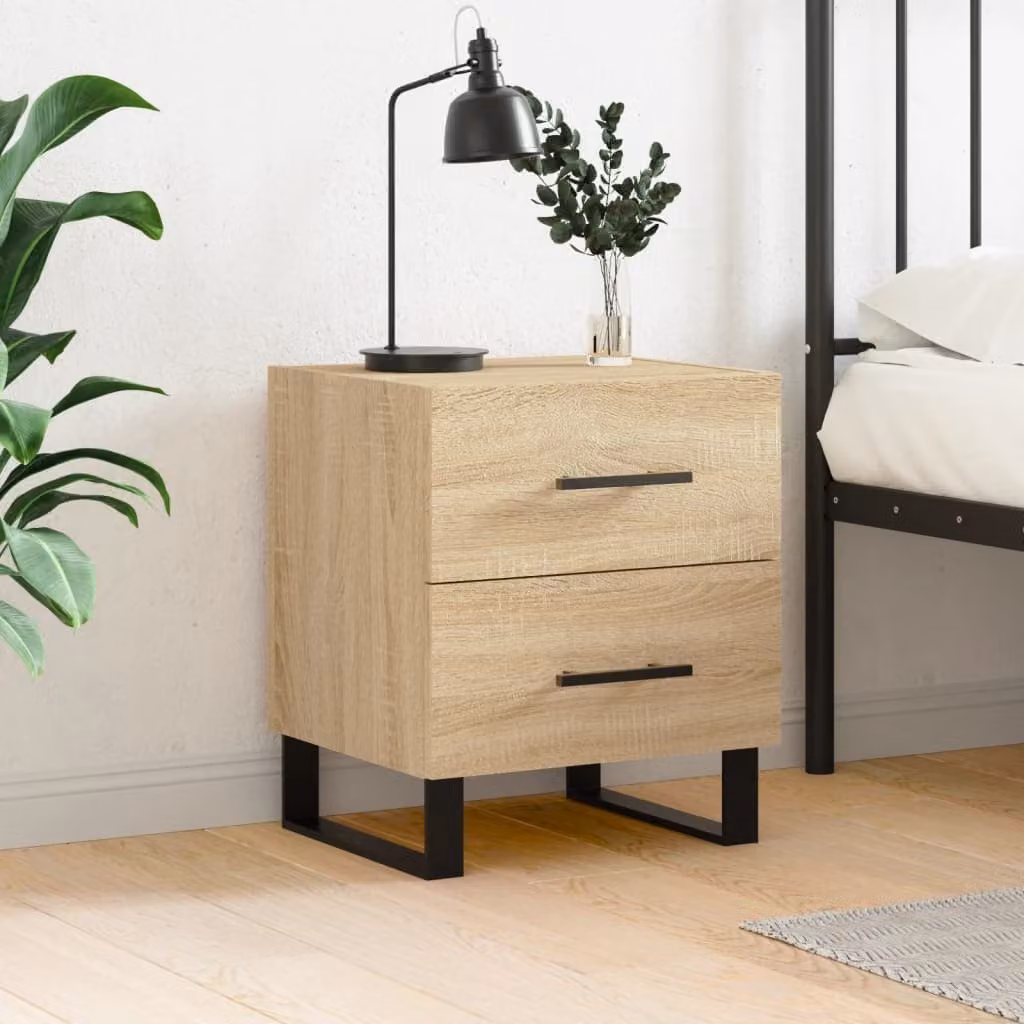 Comodino moderno vidaXL in legno Rovere Sonoma, colore marrone/beige, L: 40 cm, P: 35 cm, H: 47,5 cm