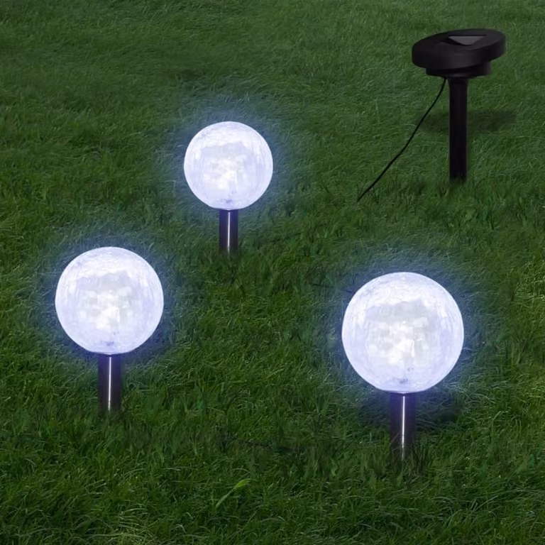 The Living Store Solar globe 3 luci da giardino a LED con picchetto a terra e pannello solare