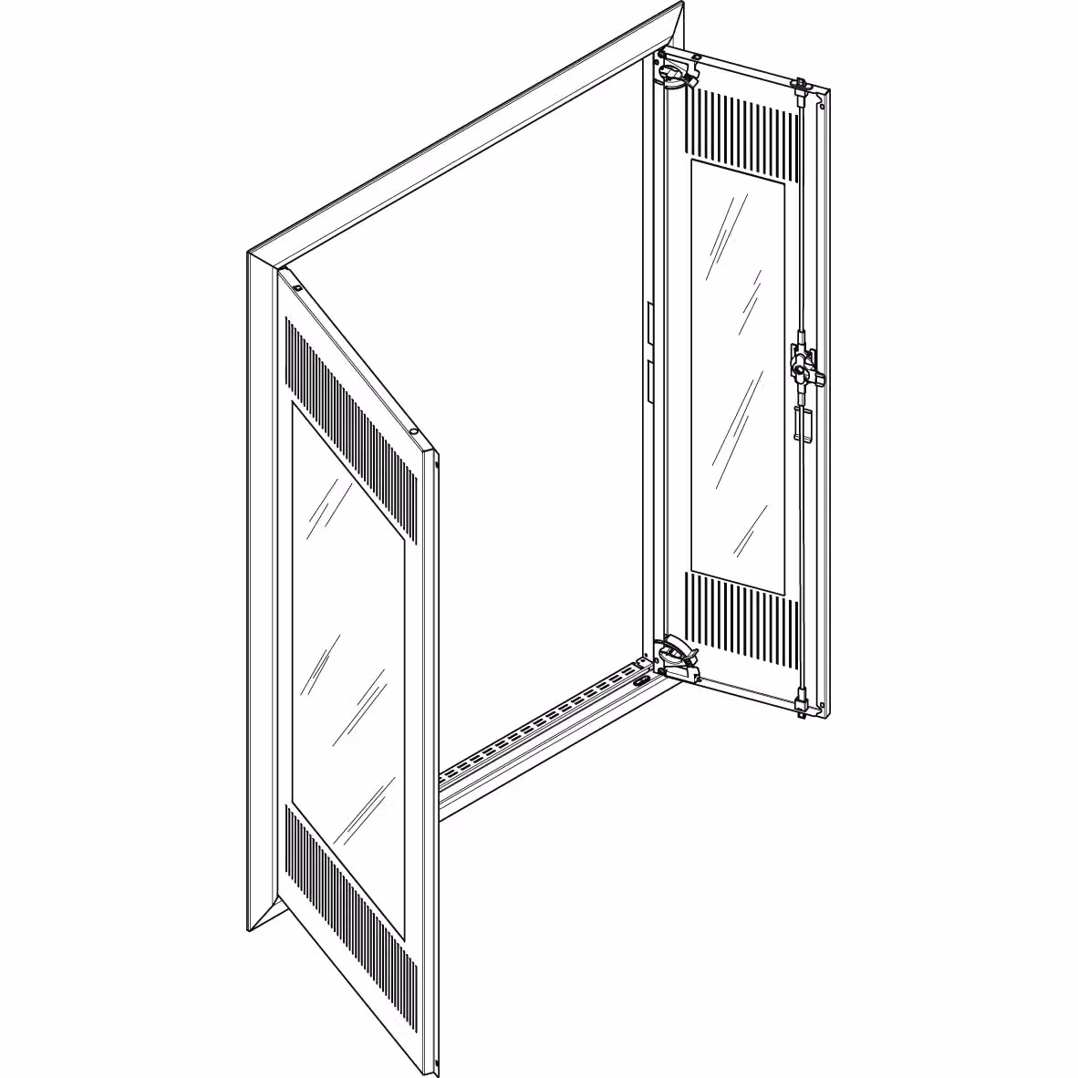 Cornice ABN + sportello centrale 3x7 per centralina di distribuzione da incasso, 3x7 file GBRU37TM