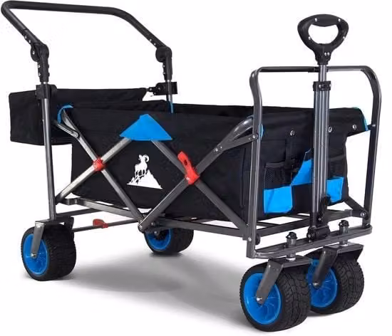 Carrello pieghevole per bambini con freno - trasportino per spiaggia e città - capienza 90L - peso massimo 120kg
