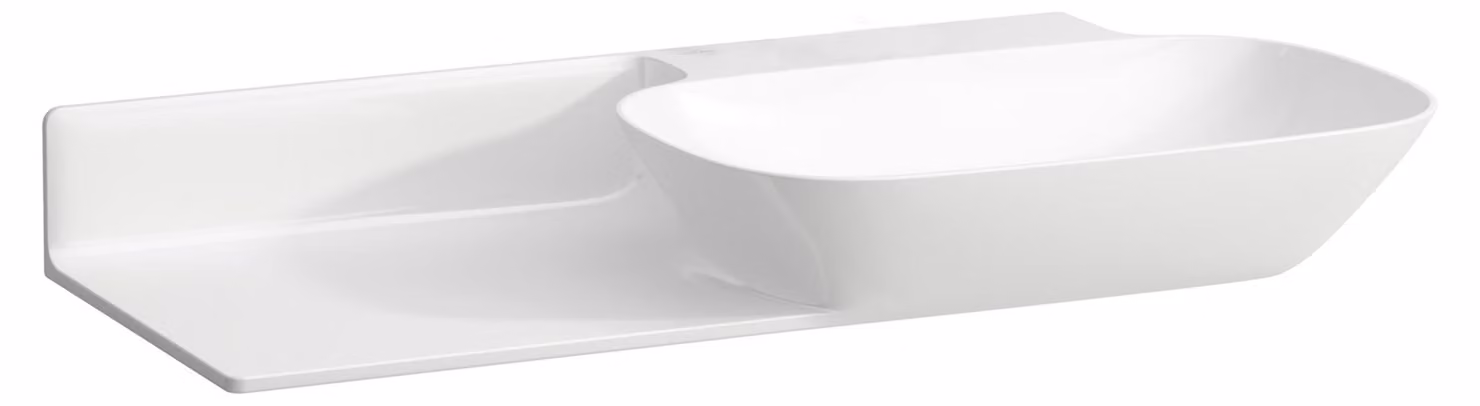 LAUFEN INO lavabo, sans trou pour robinetterie, sans trop-plein, tablette céramique à gauche, 900x450mm, H8133010001121, H8133010001121
