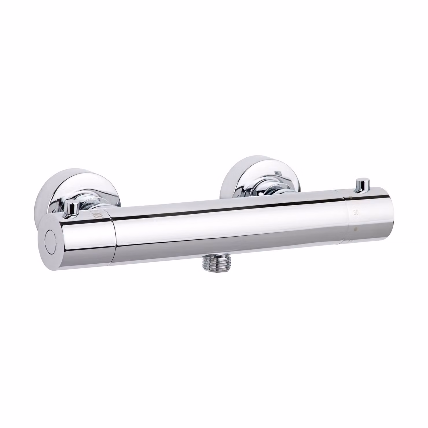 Termostatico per doccia DICU, cromo, miscelatore per doccia con termostatico antiscottatura, miscelatore con attacco per tubo flessibile 1/2"