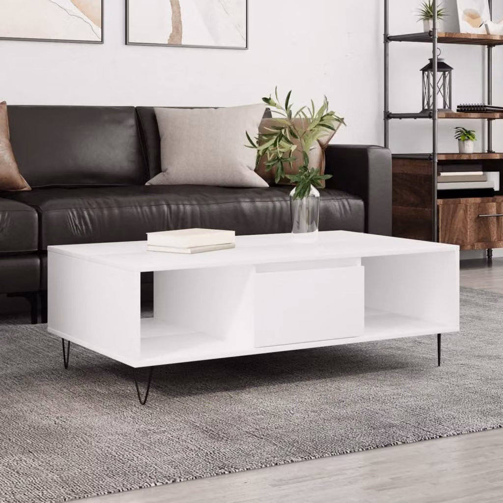 Maison Exclusive - Tavolino bianco 104x60x35 cm Materiale ligneo