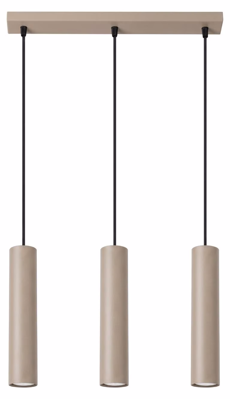 Lampada a sospensione LAGOS 3L taupe 3xGU10 10W acciaio 90x6x45cm Sollux Lighting