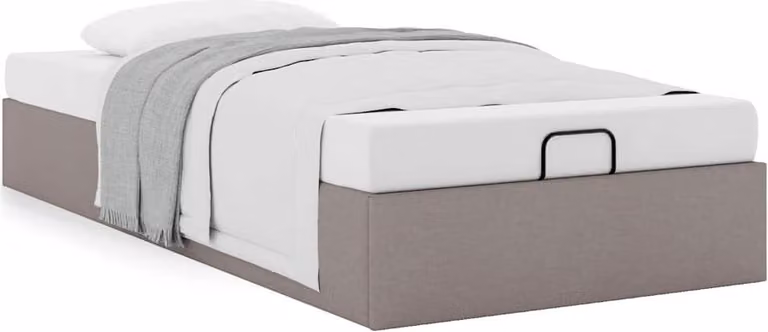 Struttura Letto Pouf senza Materasso Tortora 100x200cm Tessuto