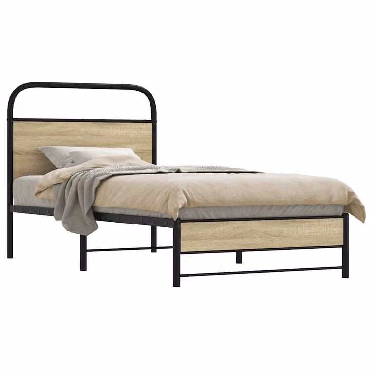 vidaXL Giroletto senza Materasso in Rovere Sonoma e Truciolato, L 75 cm x P 190 cm
