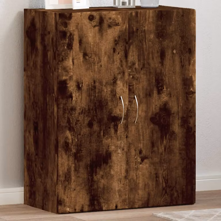 vidaXL Schedario Moderno in Legno Rovere Fumo con Ante a Battente, L: 60 cm, P: 32 cm, H: 77,5 cm