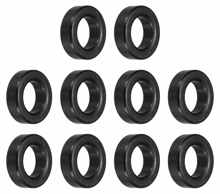 Nuclei toroidali in ferrite, 10 pezzi, dimensioni 21,6 x 36 x 11 mm, polvere di ferro, colore nero