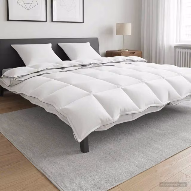 Piumone vidaXL in 100% cotone bianco traspirante per adulti L 200 x P 240 cm – 1