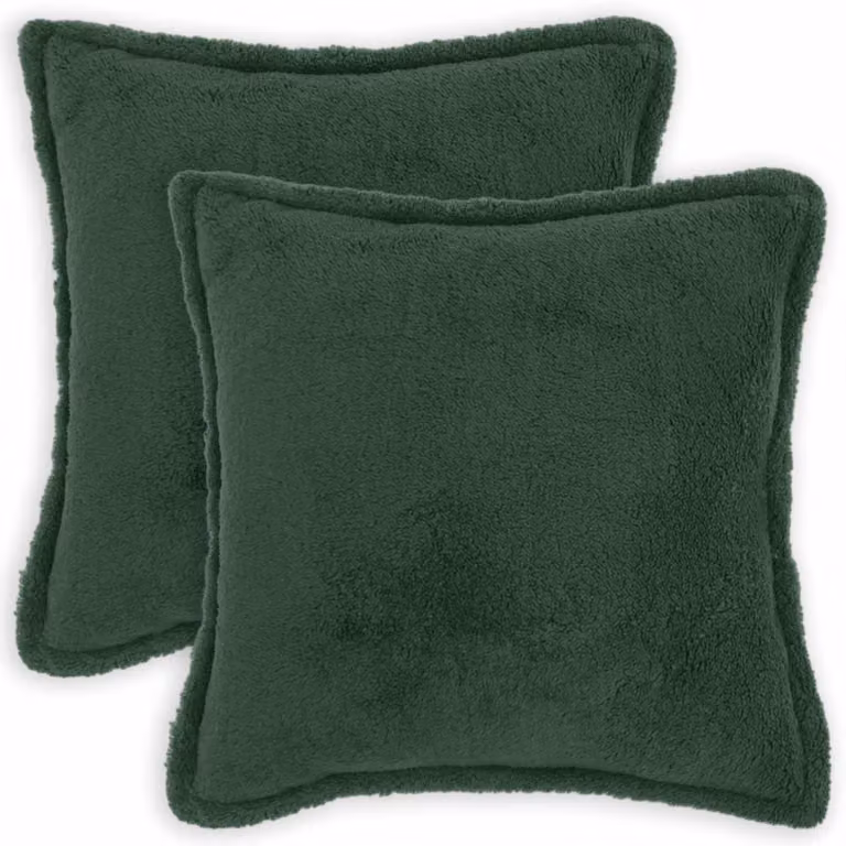 Set di 2 federe vidaXL HOUTEN in tessuto bouclé verde scuro, L 70 cm x P 70 cm x H 70 cm