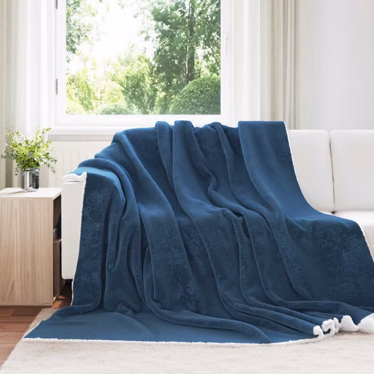 Coperta in pile morbida vidaXL Blu, L 220 cm x P 240 cm