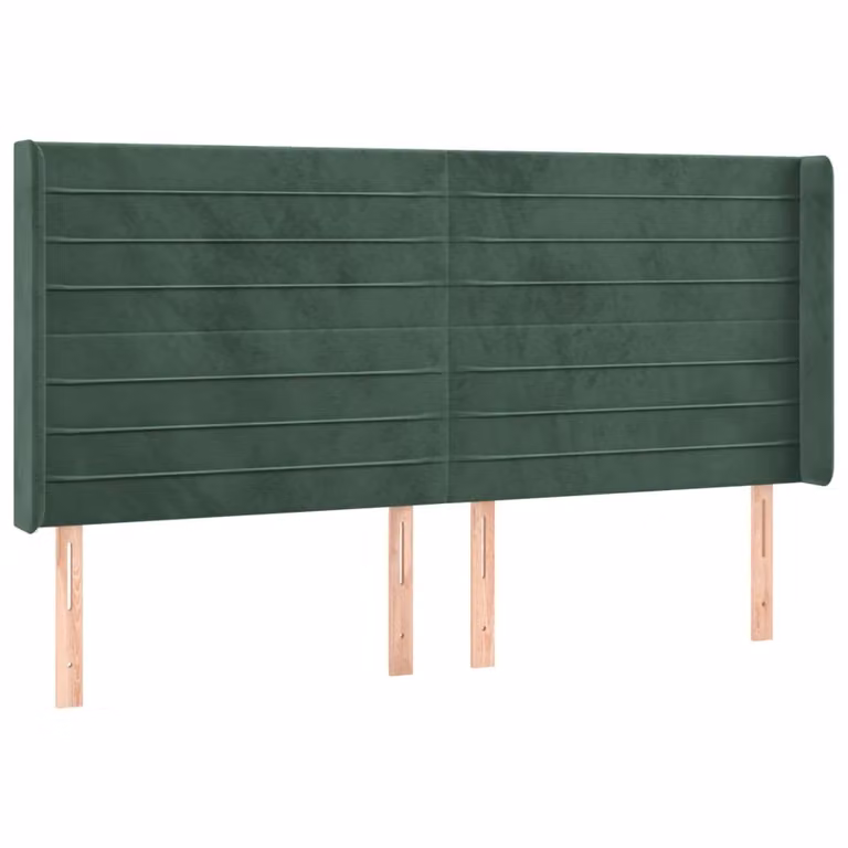 Testiera ad Orecchio Verde Scuro 163x16x118/128 cm in Velluto