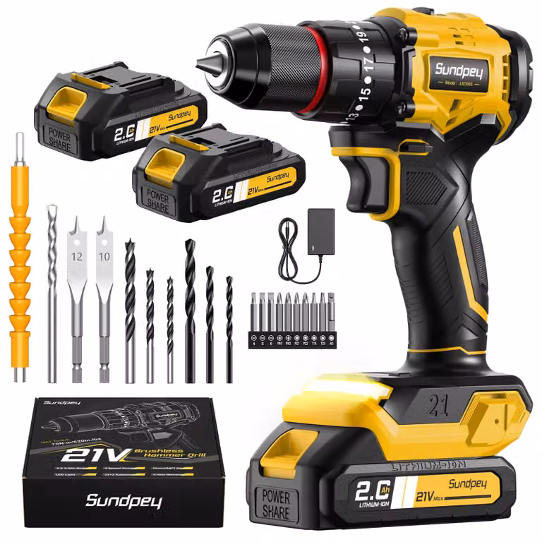 Set di avvitatori a batteria - 21 V con 2 batterie da 2.0 Ah - Coppia di 70 Nm