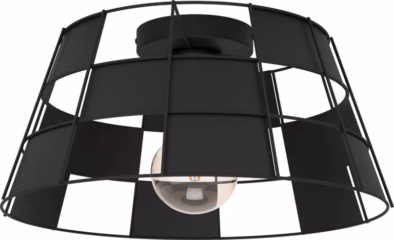 Plafoniera Vintage Pontefract Acciaio Nero 1 Luce E27