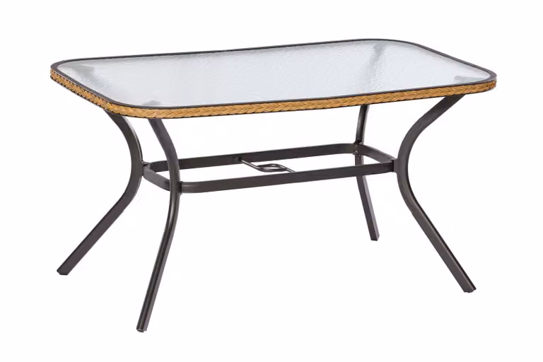 Tavolo da giardino Merxx "Ravenna" 150 x 85 cm - Struttura in alluminio grafite con intreccio in plastica naturale
