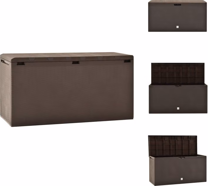 vidaXL Cassetta da giardino marrone 114x47x60 cm - Cassette da giardino