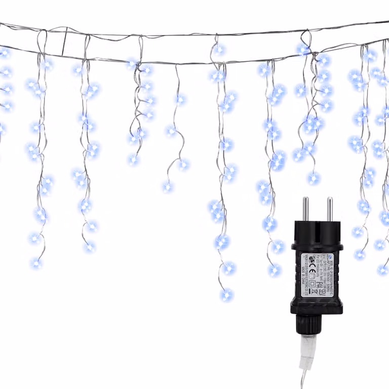 Izrielar 5M LED pioggia di ghiaccio luci fiabesche tenda luminosa interna 200 LED ghiaccioli luci di Natale 8 modalità decorazione natalizia festa giardino bianco freddo
