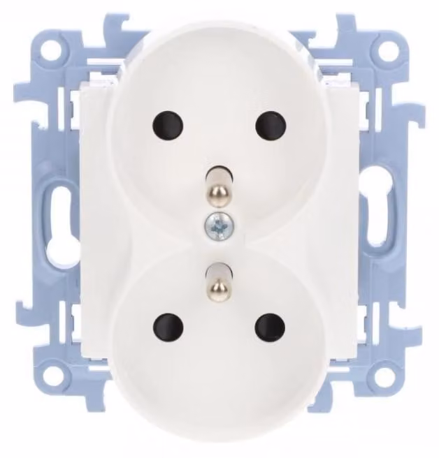Simon 10 Presa di corrente doppia con veneziane bianca 16A 250V IP20 CGZ2MZ.01/11