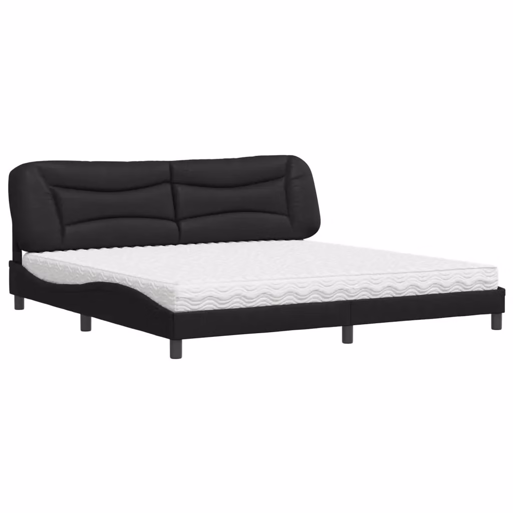 Letto con Materasso Hvar vidaXL in Similpelle Nero L/P/H: 200 x 200 x 74,5 cm – 2