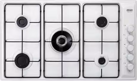 Piano cottura gas 59 DD DeLonghi 90 cm 5 bruciatori doppia corona - Bianco