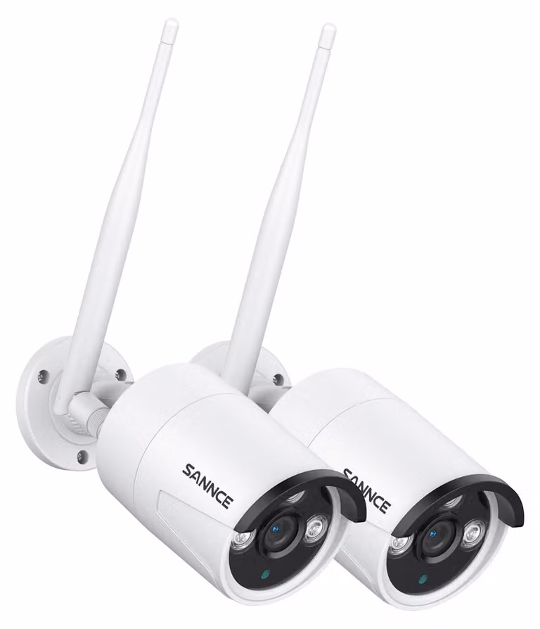 Kit di videosorveglianza composto da 2 telecamere - Risoluzione 5 MP - Wireless - Visione notturna fino a 20 metri