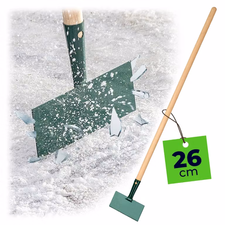 Raschiaghiaccio KADAX "Arsuk", in acciaio rinforzato, raschiaghiaccio con manico in legno, raschiaghiaccio, verde, 26 cm