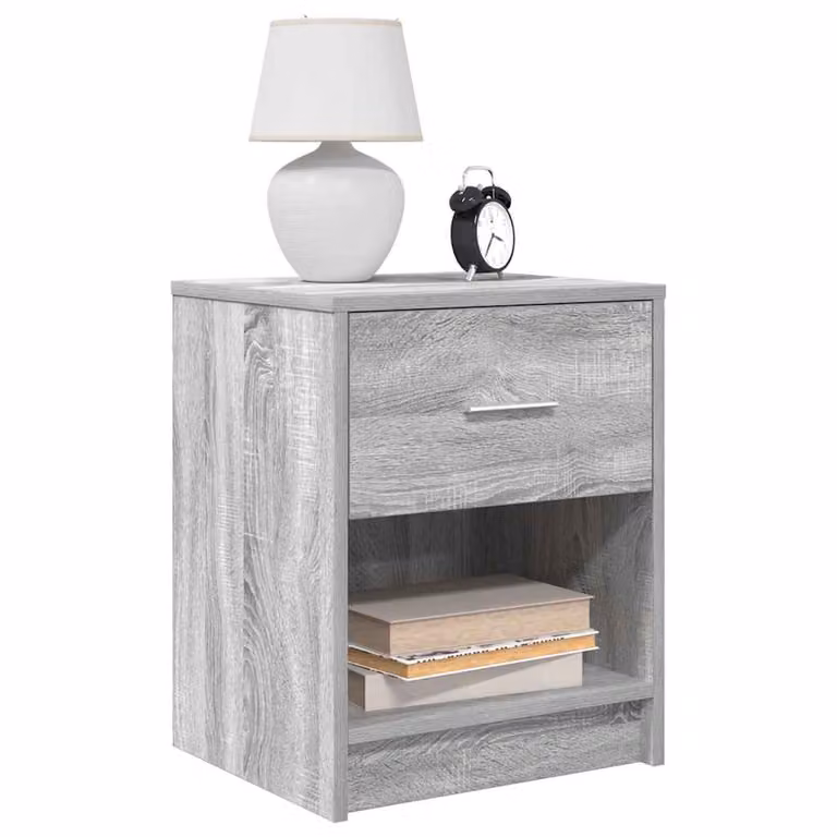 Set di 2 comodini vidaXL con cassetto in stile moderno, colore grigio e marrone, L/P/H: 40 x 34 x 50 cm