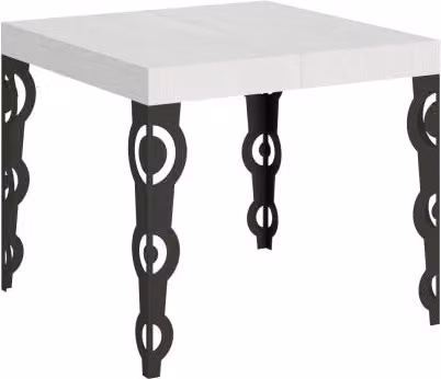 Tavolo allungabile Itamoby Karamay Bianco Frassino con telaio Antracite L/P: 90 x 90 cm, estensibile fino a 246 cm