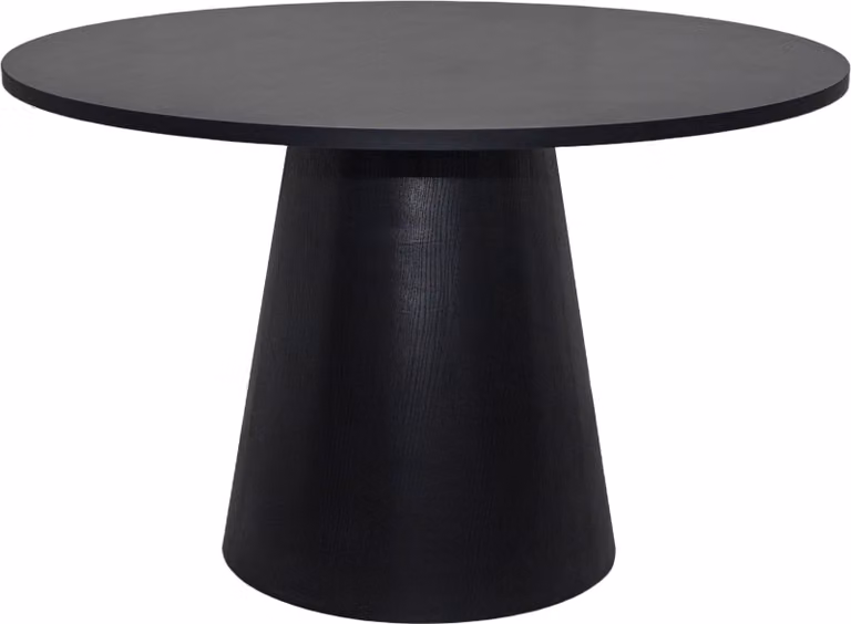 Tavolo da pranzo rotondo scandinavo 120 cm effetto legno nero - Oviala Noelie