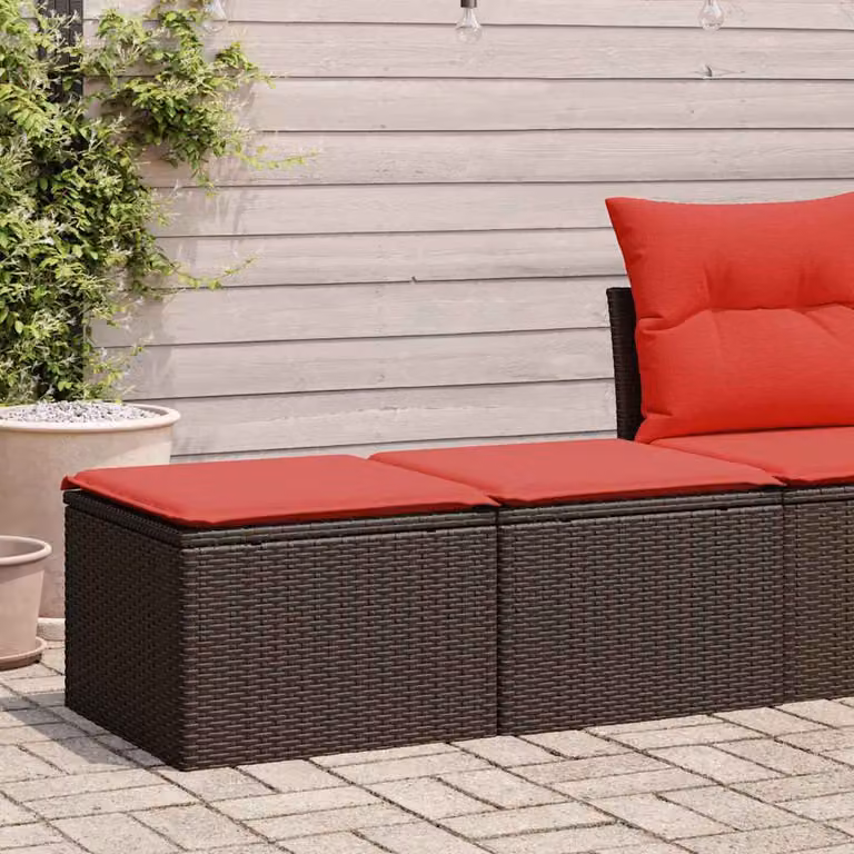 Maison Exclusive - Set Divano Giardino 4 pz con Cuscini Marrone Polyrattan Acacia