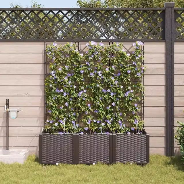 Vaso da giardino 3 pz Marrone 120 x 40 x 142 cm PP 42002830