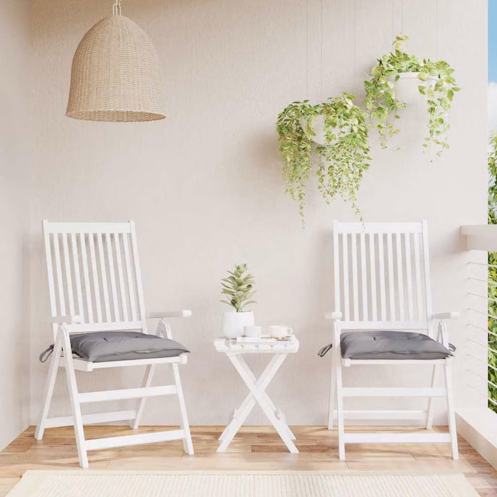 Set di 2 cuscini quadrati per sedia vidaXL in tessuto Oxford grigio, L/P/H: 40 x 40 x 7 cm