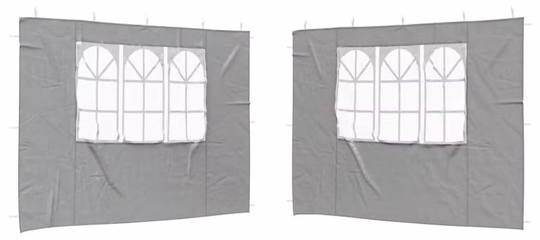 Parete per tenda da festa 2 pcs 300 x 195 cm Grigio Chiaro