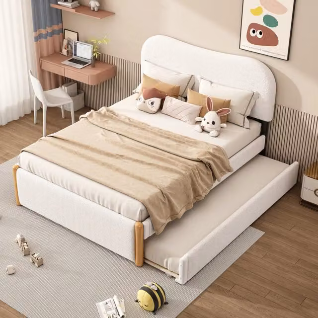 letto imbottito plush bianco 140 x 200 cm