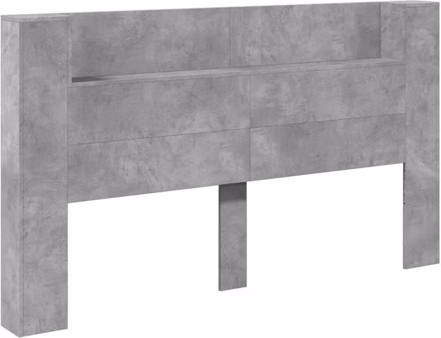 Testiera per letto con illuminazione integrata e mensola DESIGN IN in legno multistrato, Grigio cemento, L 180 x P 16,5 x H 103,5 cm