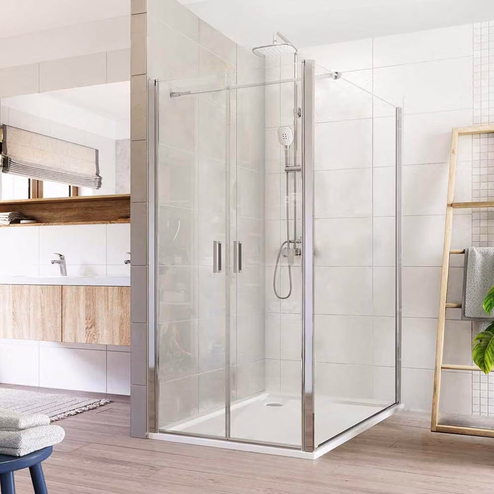 Cabina doccia Mereo, Lima, rettangolo, doppia anta, volante, 110x120 cm, cromo ALU, vetro Clear - CK88543K