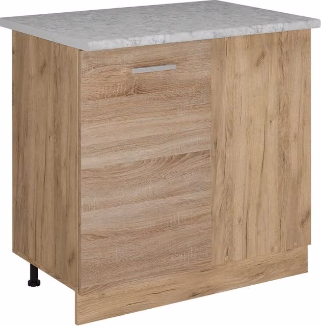Mobile ad angolo cucina R-Line Sonoma/Rovere dorato 86 cm PL Marmo Vicco