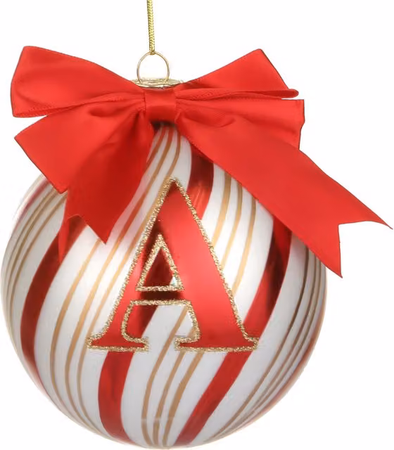 Pallina di Natale Circus Kasanova in vetro rosso con lettera A, diametro 10 cm – 1