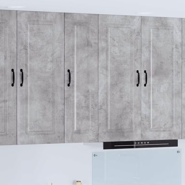 vidaXL Pannello per lavastoviglie Kalmar Grigio, Unità a muro moderna in MDF con ante a battente e ripiani interni, L: 30 cm, P: 31 cm, H: 100 cm