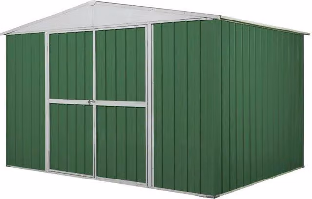 Casetta Box da Giardino in Lamiera di Acciaio Porta Utensili 360x175x215 cm Enaudi Verde