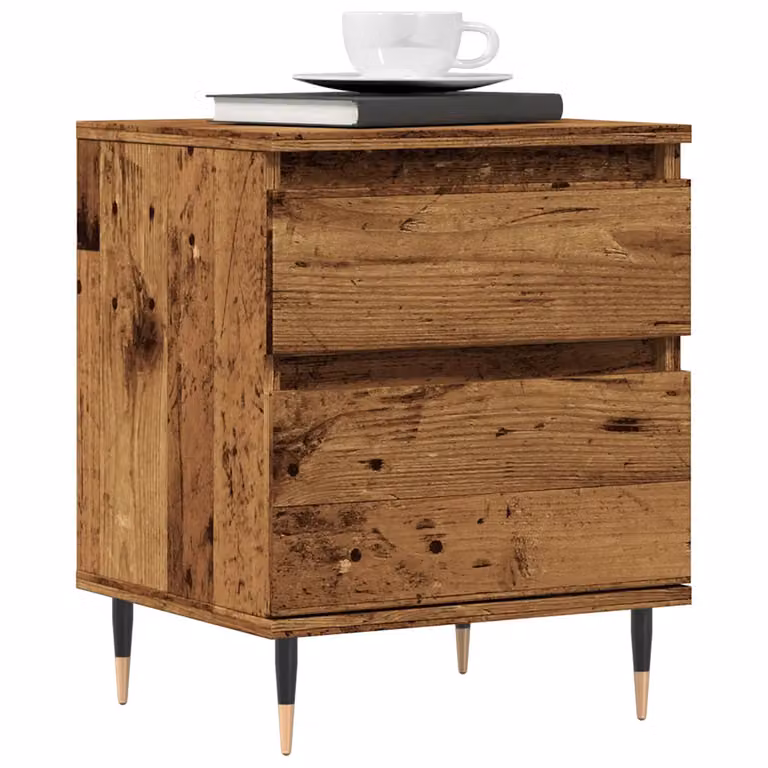 Set di 2 comodini vidaXL in legno multistrato color marrone stile antico L/P/H: 40 x 35 x 50 cm