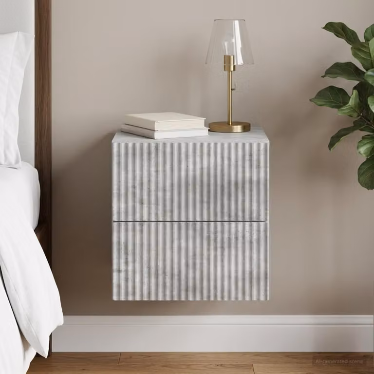 vidaXL Mobiletto da notte sospeso Grigio Cemento L 33 cm x P 34,5 cm x H 40 cm