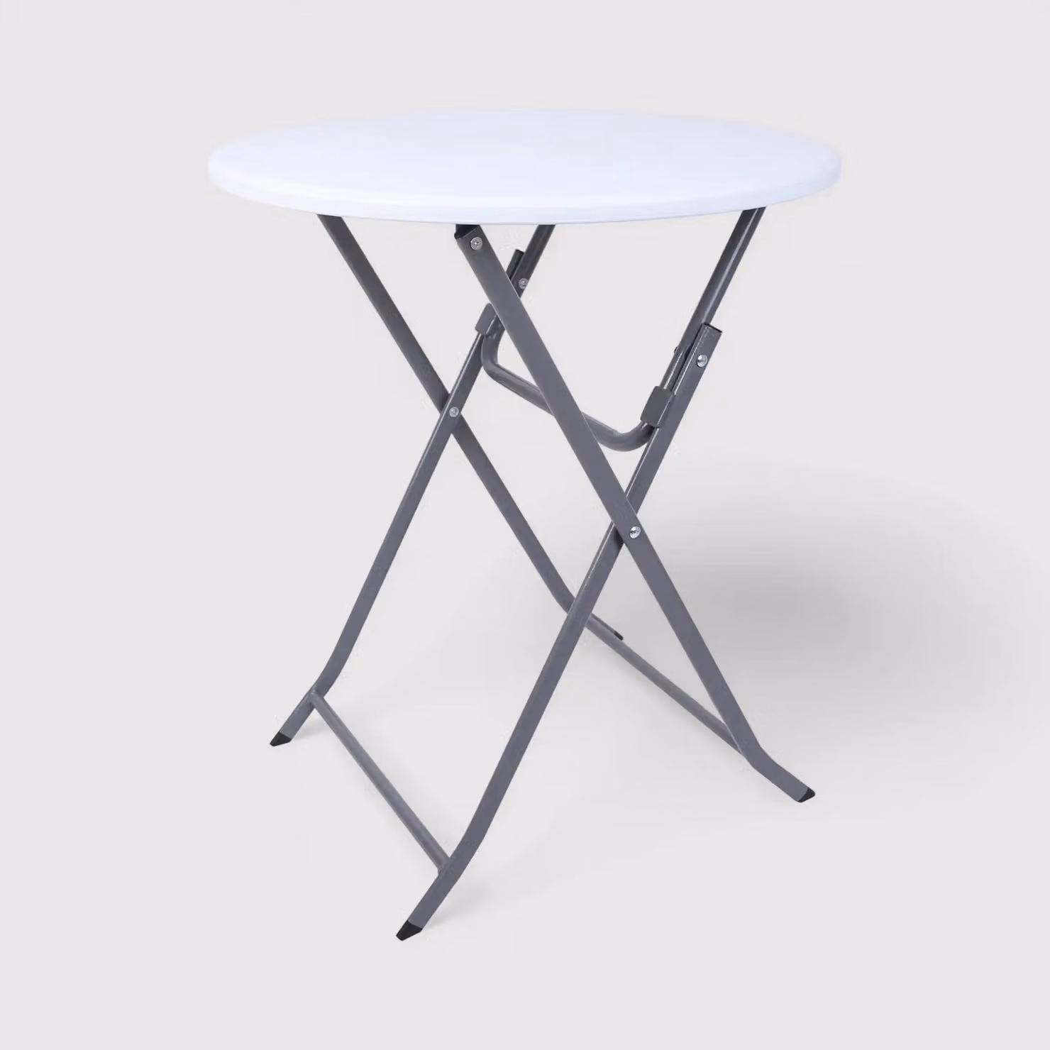 Taiuva - Tavolino pieghevole bianco e grigio per casa o camping