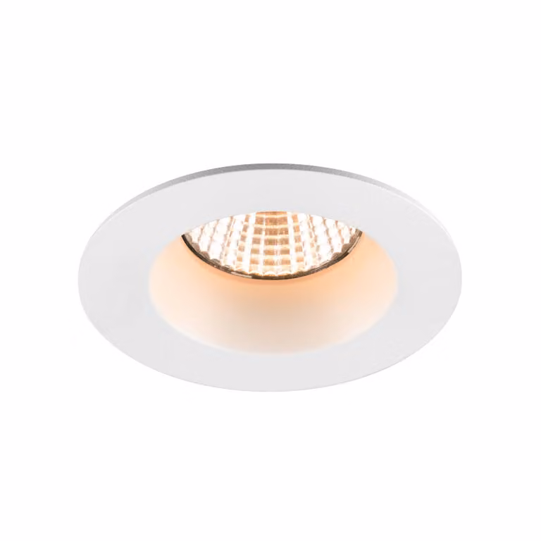 SLV Faretto LED da incasso New Tria, rotondo, bianco, IP65, 2.700 K, 38° dimmerabile, Bianco / Opale, Bagno, Alluminio
