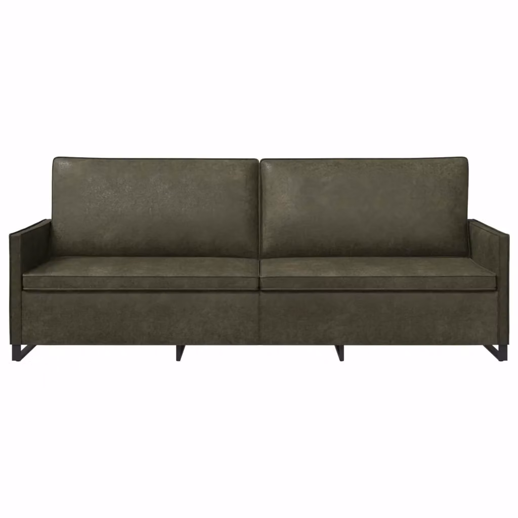 Divano a 3 posti vidaXL in tessuto verde con struttura in metallo e poggiatesta regolabile L: 220 cm, P: 81 cm, H: 82 cm – 2