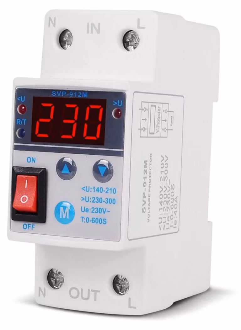 Protezione da sovratensione. Protezione da sottotensione regolabile, auto-ripristinante, 220V, 40A