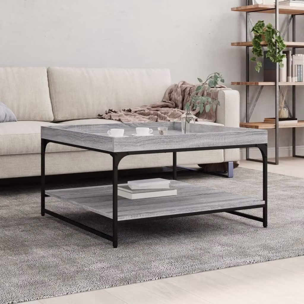 Maison Exclusive - Tavolino grigio Sonoma 80x80x45 cm Materiale ligneo e ferro