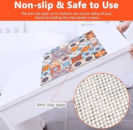 Tappetino da bagno antiscivolo con funzione di asciugatura rapida, 60 x 60 cm, base in plastica