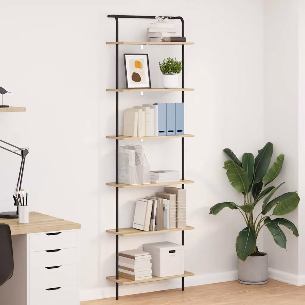 vidaXL Libreria 6 livelli 60 x 24 x 203 cm Legno ingegnerizzato