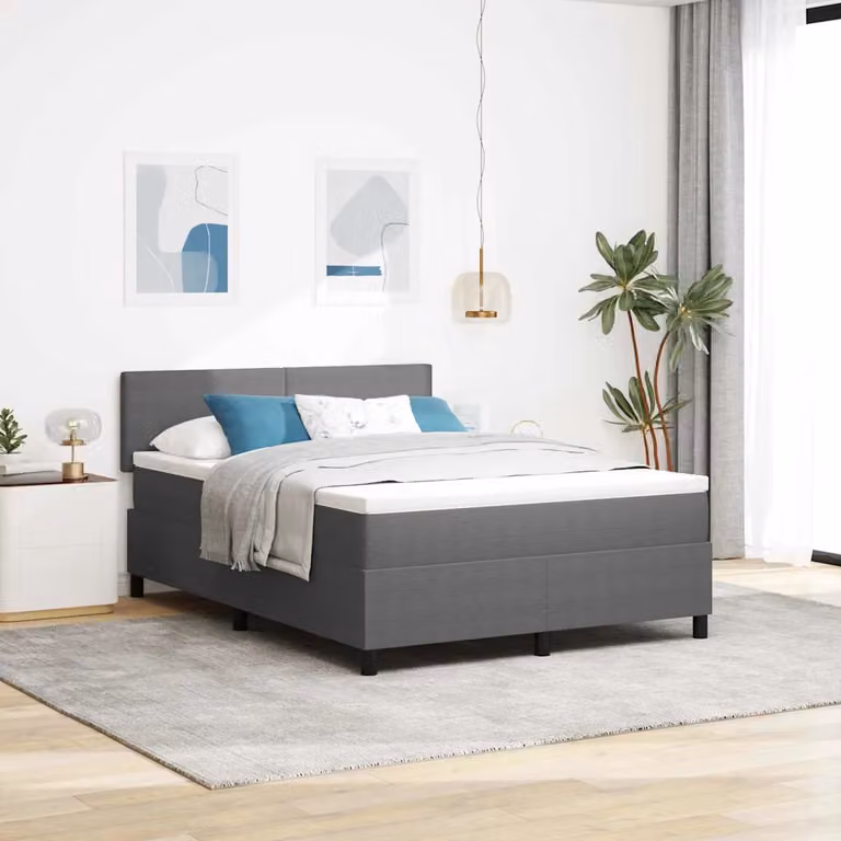 Letto Ibrido Moderno vidaXL con Illuminazione LED Sotto il Letto, Grigio e Bianco, L 160 x P 200 x H 280 cm